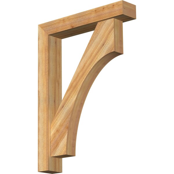 Ekena Millwork Westlake Block Rough Sawn Bracket w/ Offset Brace, Western Red Cedar, 6"W x 32"D x 44"H BKT0604X32X44WTL05RWR - main